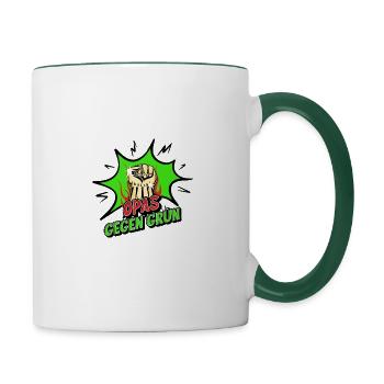 T-shirt Grand-père contre Vert Ironique - Mug contrasté - blanc/vert foncé - Droite