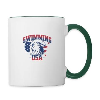 Riot Usa T-shirt de bain - Mug contrasté - blanc/vert foncé - Droite
