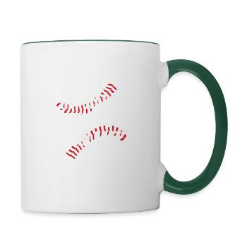 Baseball Strategy Player T-Shirt - Contrasting Mug - white/dark green - Right