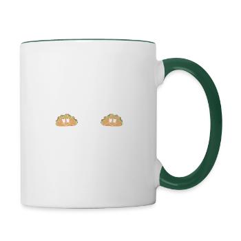 EinfachTaco Hospitality Humor T-shirt - Tasse zweifarbig - Weiß/Dunkelgrün - Rechts