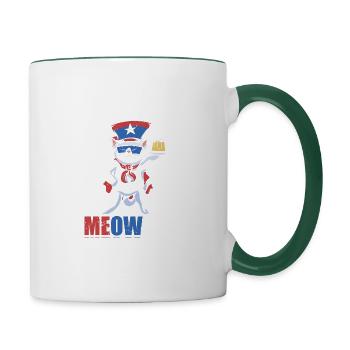 T-shirt patriotique Meowica Cat - Mug contrasté - blanc/vert foncé - Droite