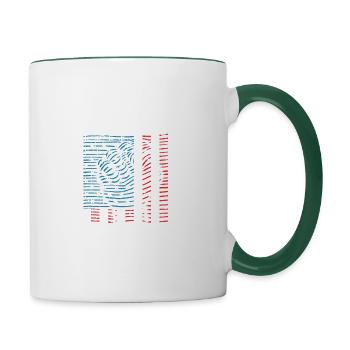DiAmerican Pride Flag-t-shirt - Tasse zweifarbig - Weiß/Dunkelgrün - Rechts