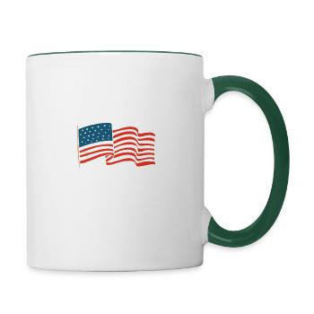 DiAmerican Pride Flag-t-shirt - Tasse zweifarbig - Weiß/Dunkelgrün - Rechts