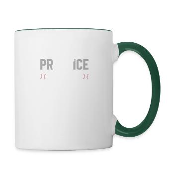 Motivierendes Baseball-t-shirt - Tasse zweifarbig - Weiß/Dunkelgrün - Rechts