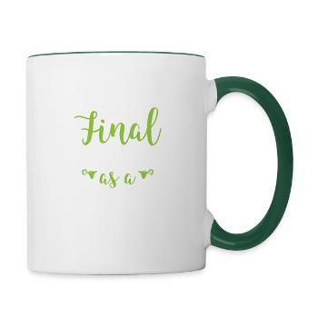 finalSeniorita-abschluss-margarita-t-shirt - Tasse zweifarbig - Weiß/Dunkelgrün - Rechts