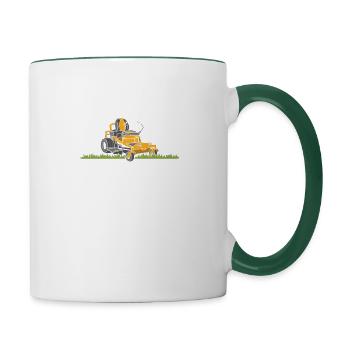 T-shirt drôle de papa pour l’entretien de la pelouse - Mug contrasté - blanc/vert foncé - Droite