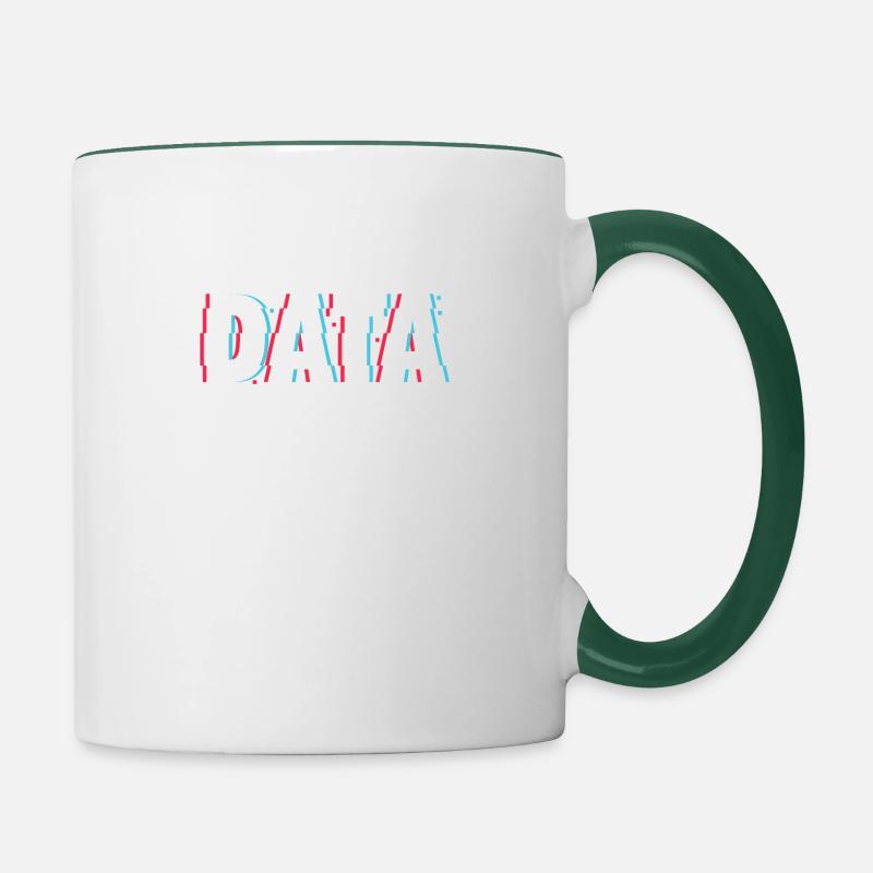 Daten Oder Es Ist Nicht Passiert T-stück - Tasse zweifarbig - Weiß/Dunkelgrün