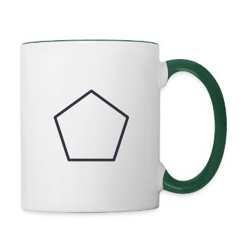 Abstract - pentagon shape - Tasse zweifarbig - Weiß/Dunkelgrün - Rechts