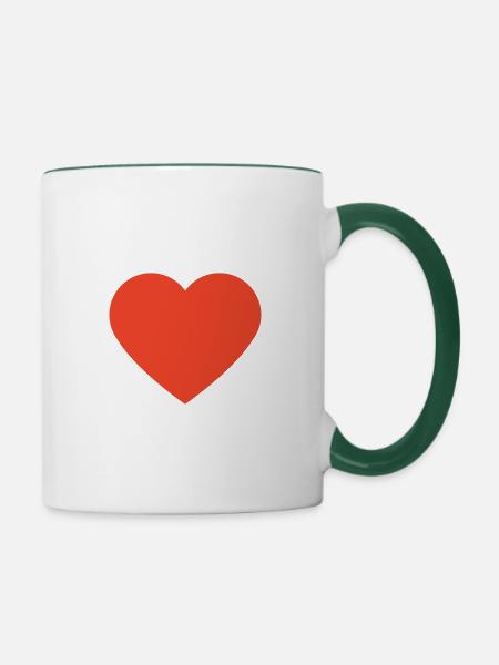 Polar - heart - Tasse zweifarbig - Weiß/Dunkelgrün