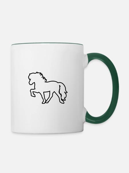 Tölter - Tasse zweifarbig - Weiß/Dunkelgrün