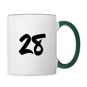 28 - Tasse zweifarbig - Weiß/Dunkelgrün - Rechts