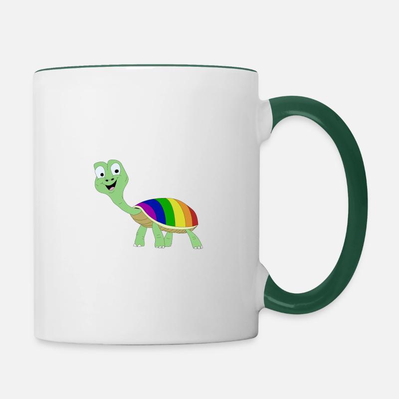 Turtle Pride! - Contrasting Mug - white/dark green