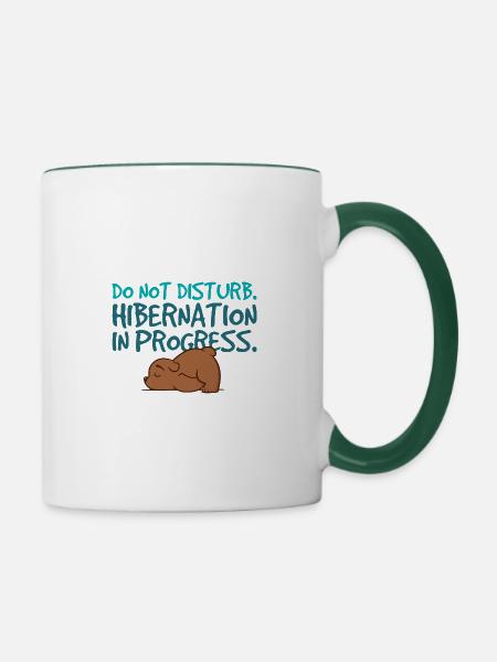 Winterschlaf läuft. - Tasse zweifarbig - Weiß/Dunkelgrün