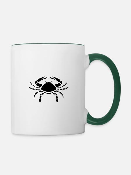 krebs - Tasse zweifarbig - Weiß/Dunkelgrün