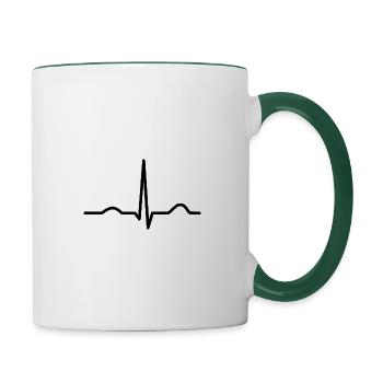 EKG complex for medical staff - Contrasting Mug - white/dark green - Right