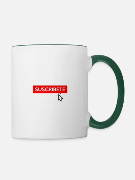 abonnieren - Tasse zweifarbig - Weiß/Dunkelgrün