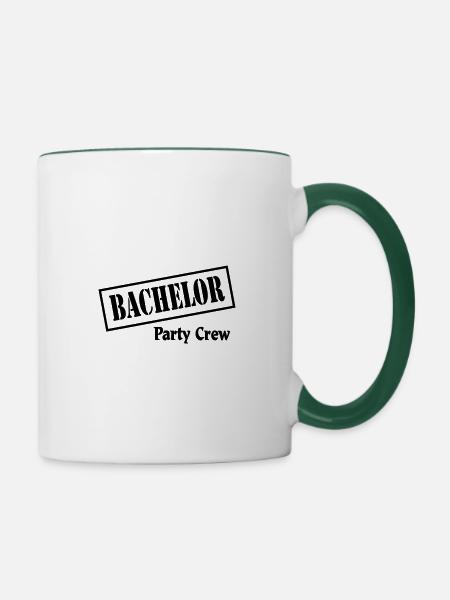 Bachelor Party Crew - Tasse zweifarbig - Weiß/Dunkelgrün