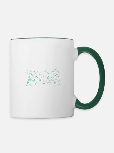 Sterne - Tasse zweifarbig - Weiß/Dunkelgrün
