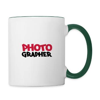 Photographer - Tasse zweifarbig - Weiß/Dunkelgrün - Rechts
