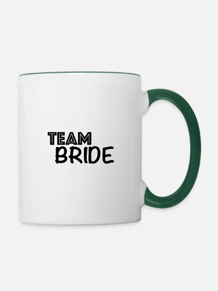 Team Bride - Tasse zweifarbig - Weiß/Dunkelgrün