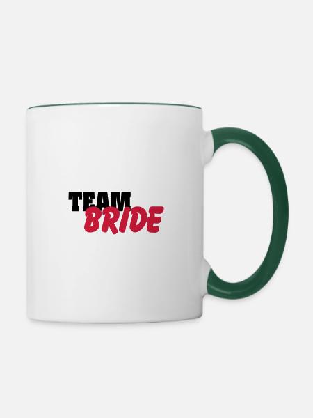 Team Bride - Tasse zweifarbig - Weiß/Dunkelgrün