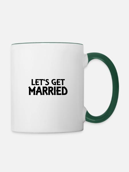 Let's get married - Tasse zweifarbig - Weiß/Dunkelgrün