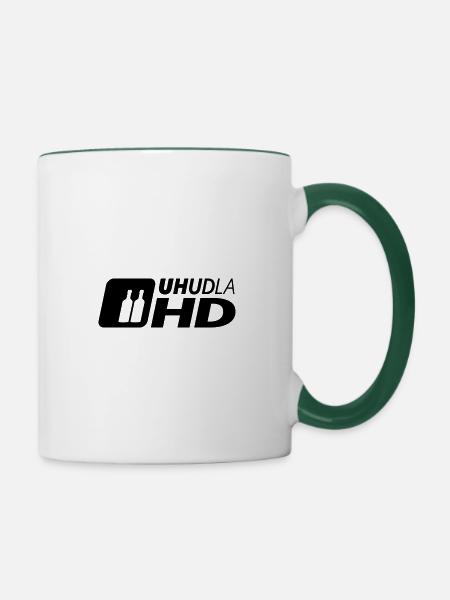 UHUDLA HD – extended Vision - Tasse zweifarbig - Weiß/Dunkelgrün