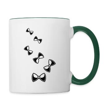Nœud papillon Gentleman - Mug contrasté - blanc/vert foncé - Droite
