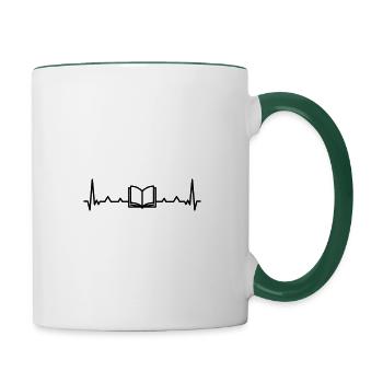 Rythme cardiaque - Mug contrasté - blanc/vert foncé - Droite