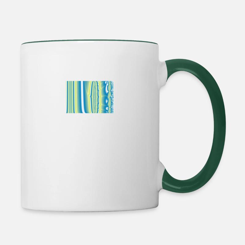 Vagues de l’océan - Mug contrasté - blanc/vert foncé