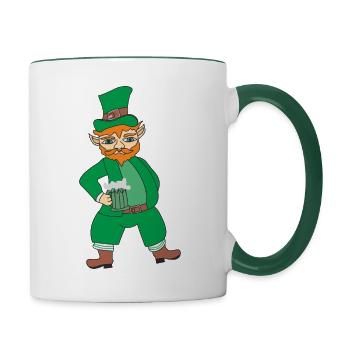 La fête de Patrick - Mug contrasté - blanc/vert foncé - Droite