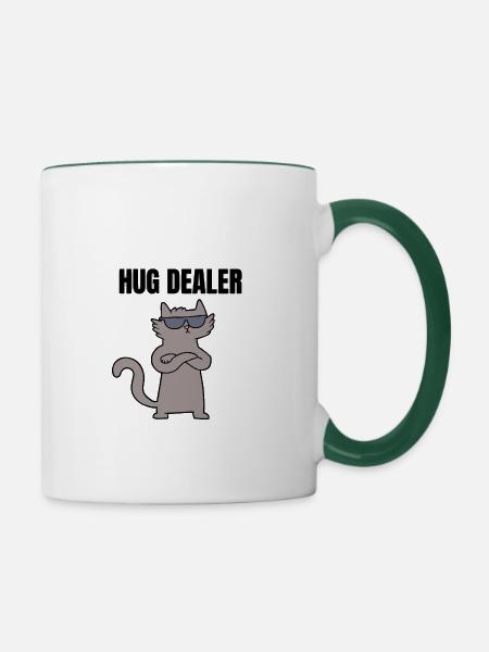 HUG DEALER KATZE - Tasse zweifarbig - Weiß/Dunkelgrün