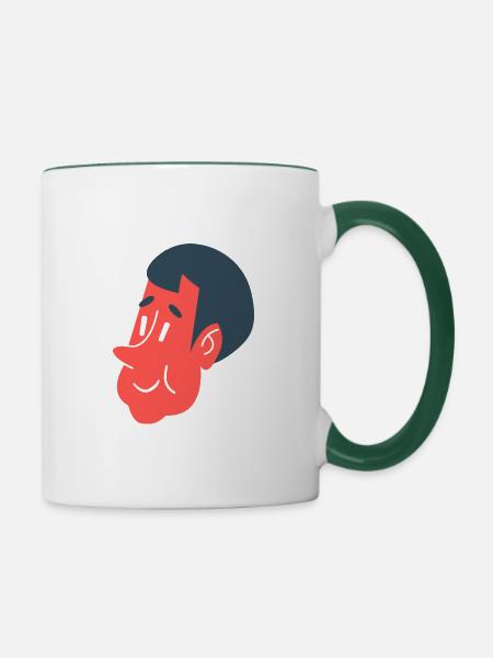 Kingdom - boy's head - Tasse zweifarbig - Weiß/Dunkelgrün