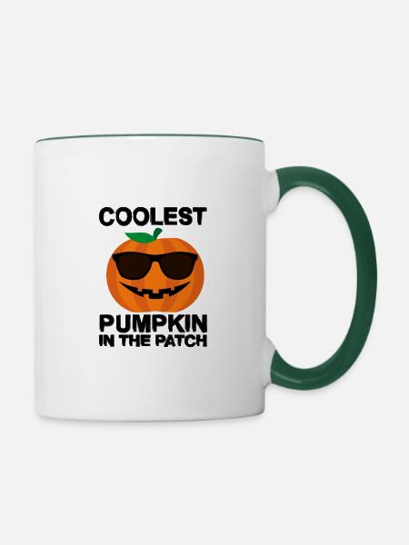 Coolest Pumpkin In The Patch - Tasse zweifarbig - Weiß/Dunkelgrün
