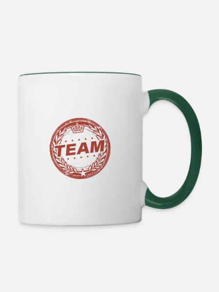 Team Mitglied - Tasse zweifarbig - Weiß/Dunkelgrün
