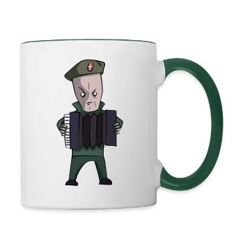 Serbian accordionist - Contrasting Mug - white/dark green - Right