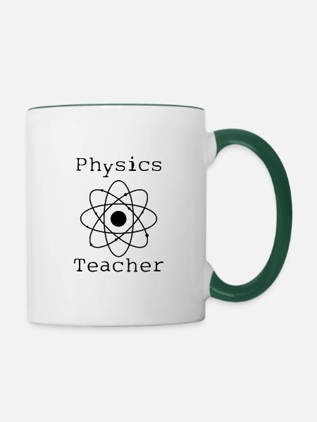 Physiklehrer Atom - Tasse zweifarbig - Weiß/Dunkelgrün