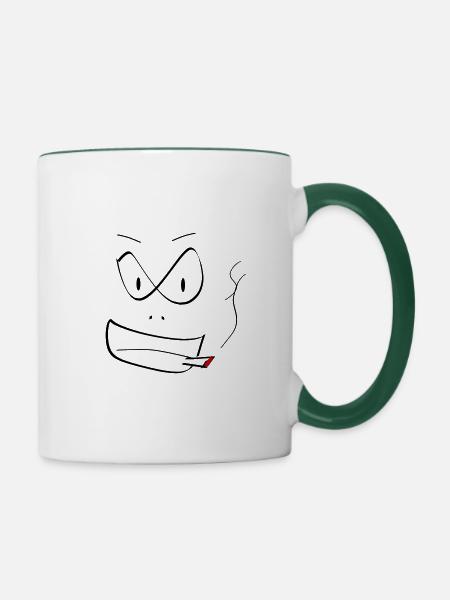 Smoking Ghul - Tasse zweifarbig - Weiß/Dunkelgrün