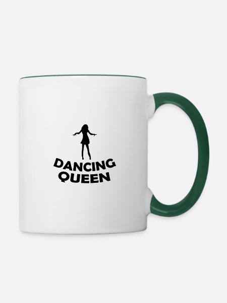 dance queen 002 - Tasse zweifarbig - Weiß/Dunkelgrün