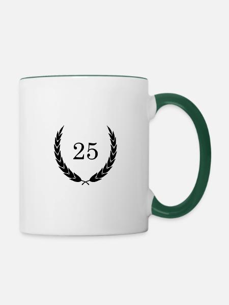 kranz 25 - Tasse zweifarbig - Weiß/Dunkelgrün