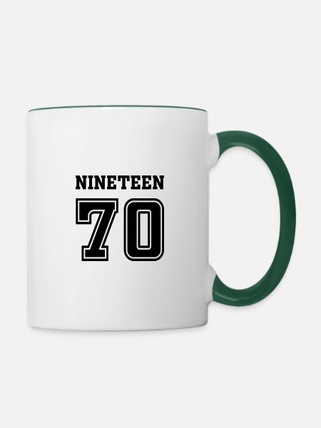 1970 - Tasse zweifarbig - Weiß/Dunkelgrün