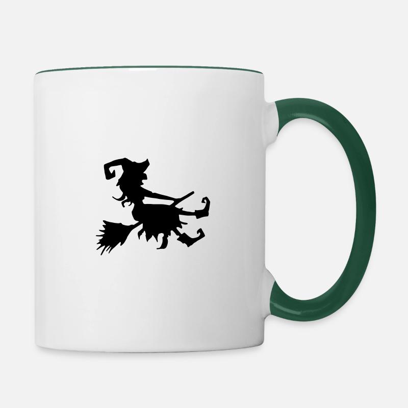 Halloween witch - Contrasting Mug - white/dark green