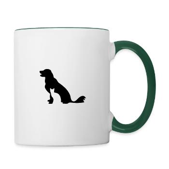 dog and cat - Contrasting Mug - white/dark green - Right
