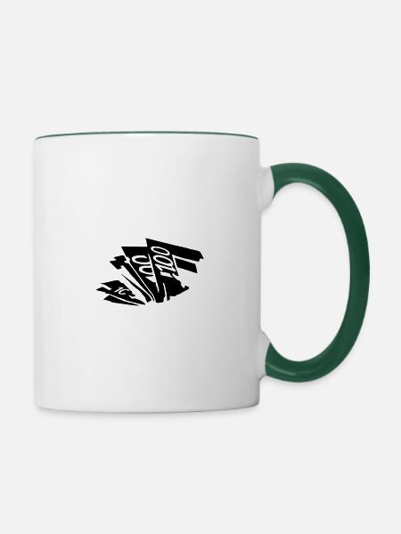 Ticket-Paket Poker - Tasse zweifarbig - Weiß/Dunkelgrün