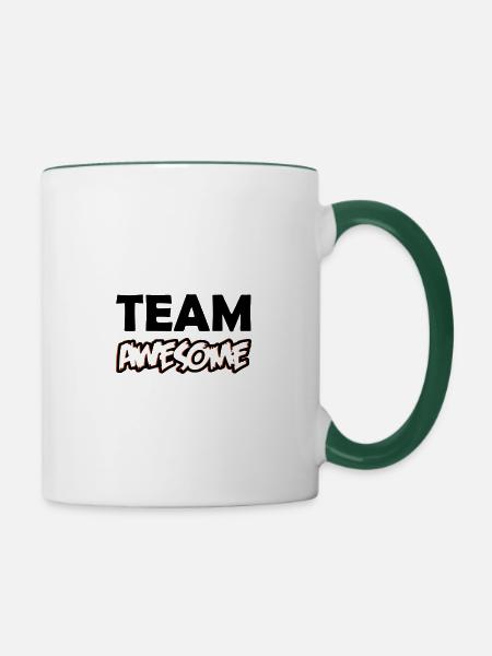 team awesome 02 - Tasse zweifarbig - Weiß/Dunkelgrün