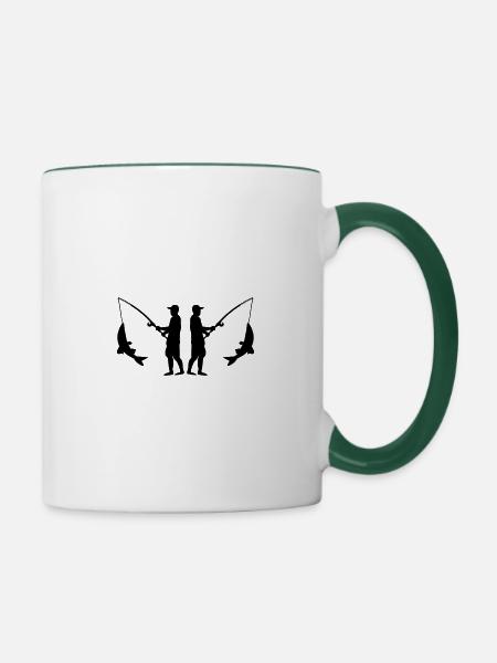 angler 2 - Tasse zweifarbig - Weiß/Dunkelgrün