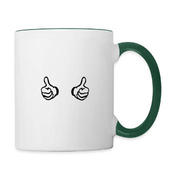 like haende - Tasse zweifarbig - Weiß/Dunkelgrün - Rechts