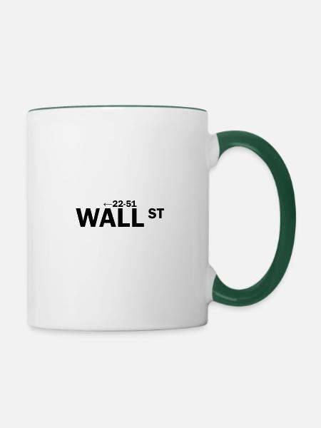 Wall Street - Tasse zweifarbig - Weiß/Dunkelgrün