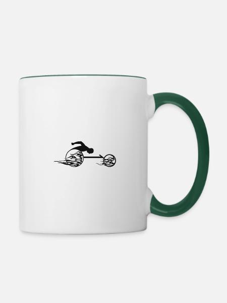 Rollstuhl - Tasse zweifarbig - Weiß/Dunkelgrün