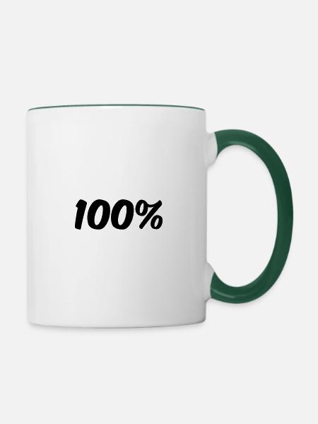 100 - Tasse zweifarbig - Weiß/Dunkelgrün